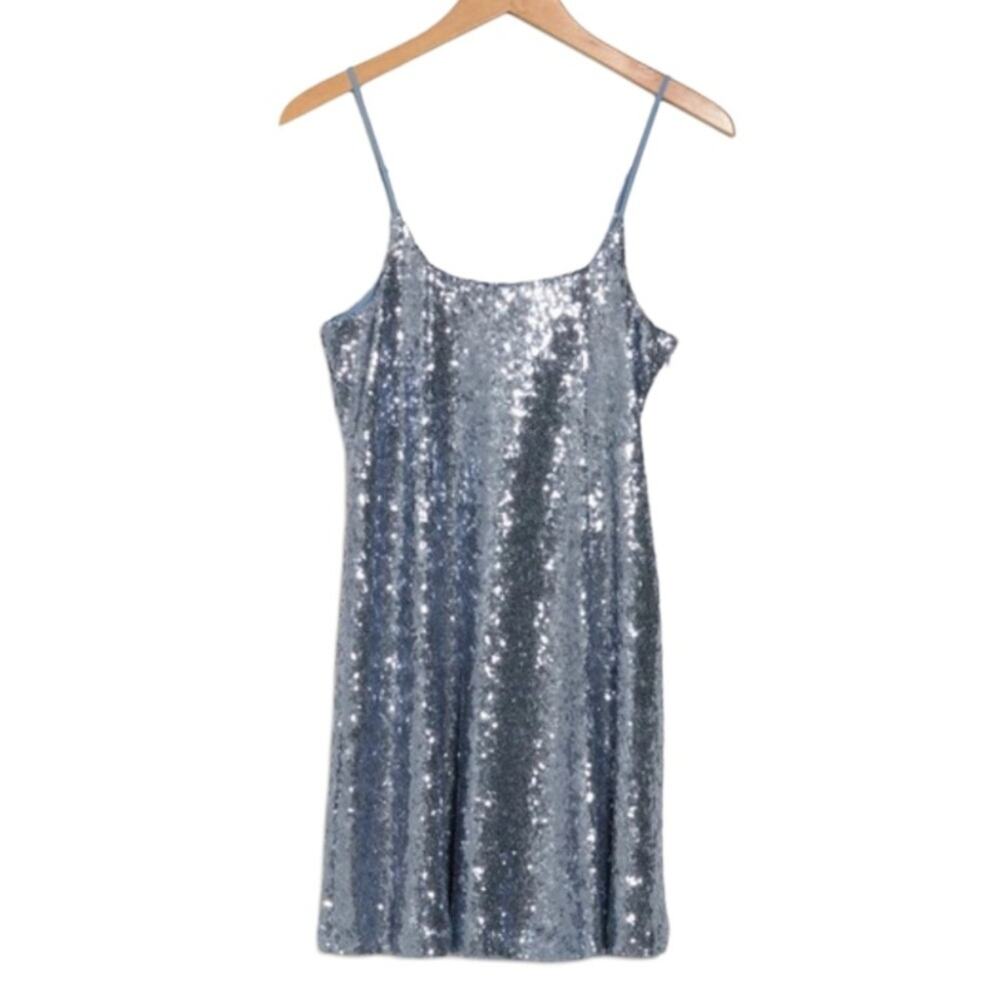 Melrose and Market Blue Sequin Cocktail Mini Dress Size XXS